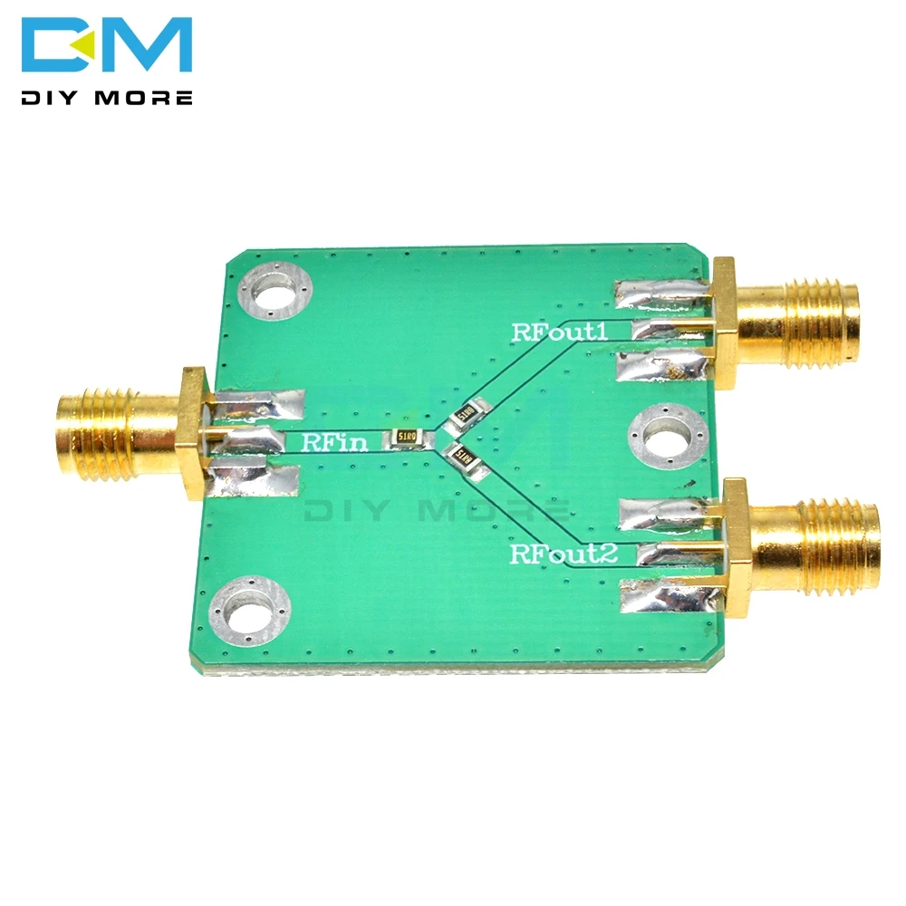 RF Power Splitter DC-5GHz RF Microwave Resistance Power Divider Splitter 1 to 2 Combiner SMA Radio Frequency Divider 33*33mm