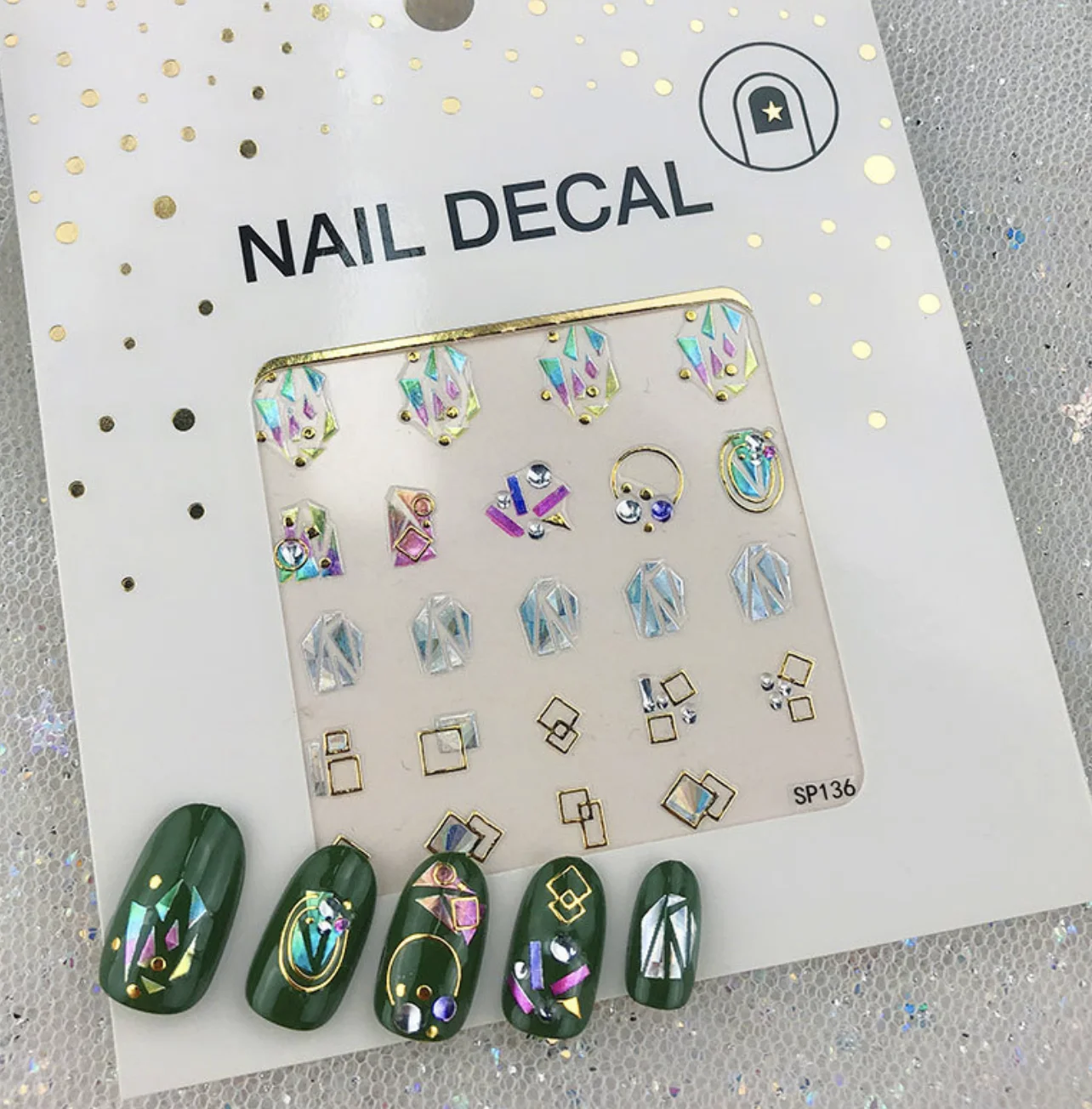 

1pc Plant Laser Abstract Lady Face Nail Decals Sliders Paper Art Decor Gel Polish Sticker Manicure Foils 3D Rhinestone Sticker