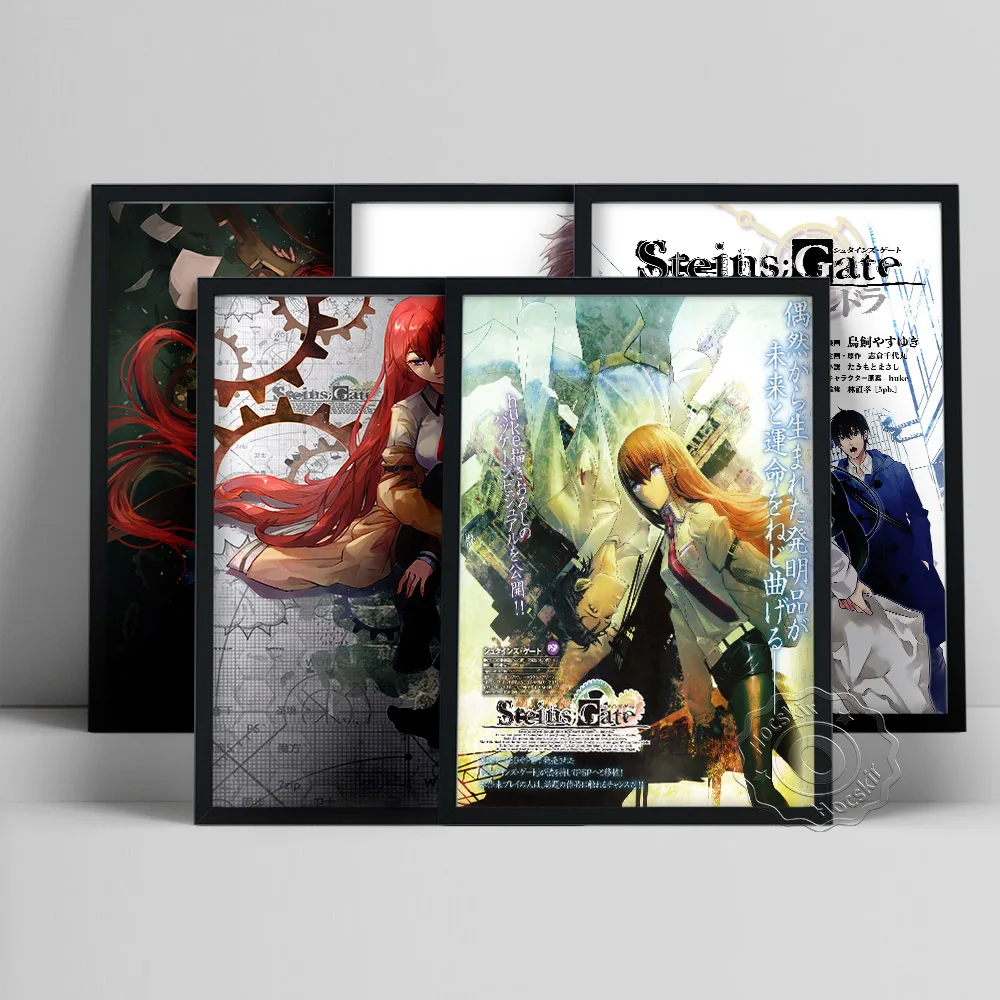 

Steins Gate Tv Series Poster, Japanese Anime Teleplay Wall Picture, Japan Comic Character Art Prints, Steins Gate Manga Wall Art