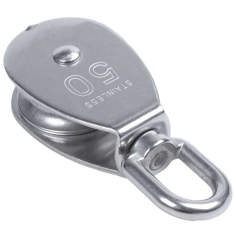 M50 из нержавеющей стали Одноколесный поворотный блок шкива 400 кг (серебро) |