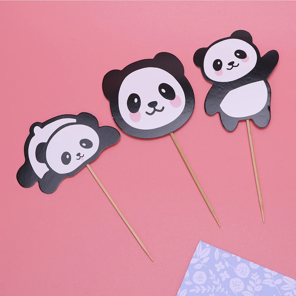 24 шт. топперы для капкейков милая панда топпер торта медиаторы тортов вечерние