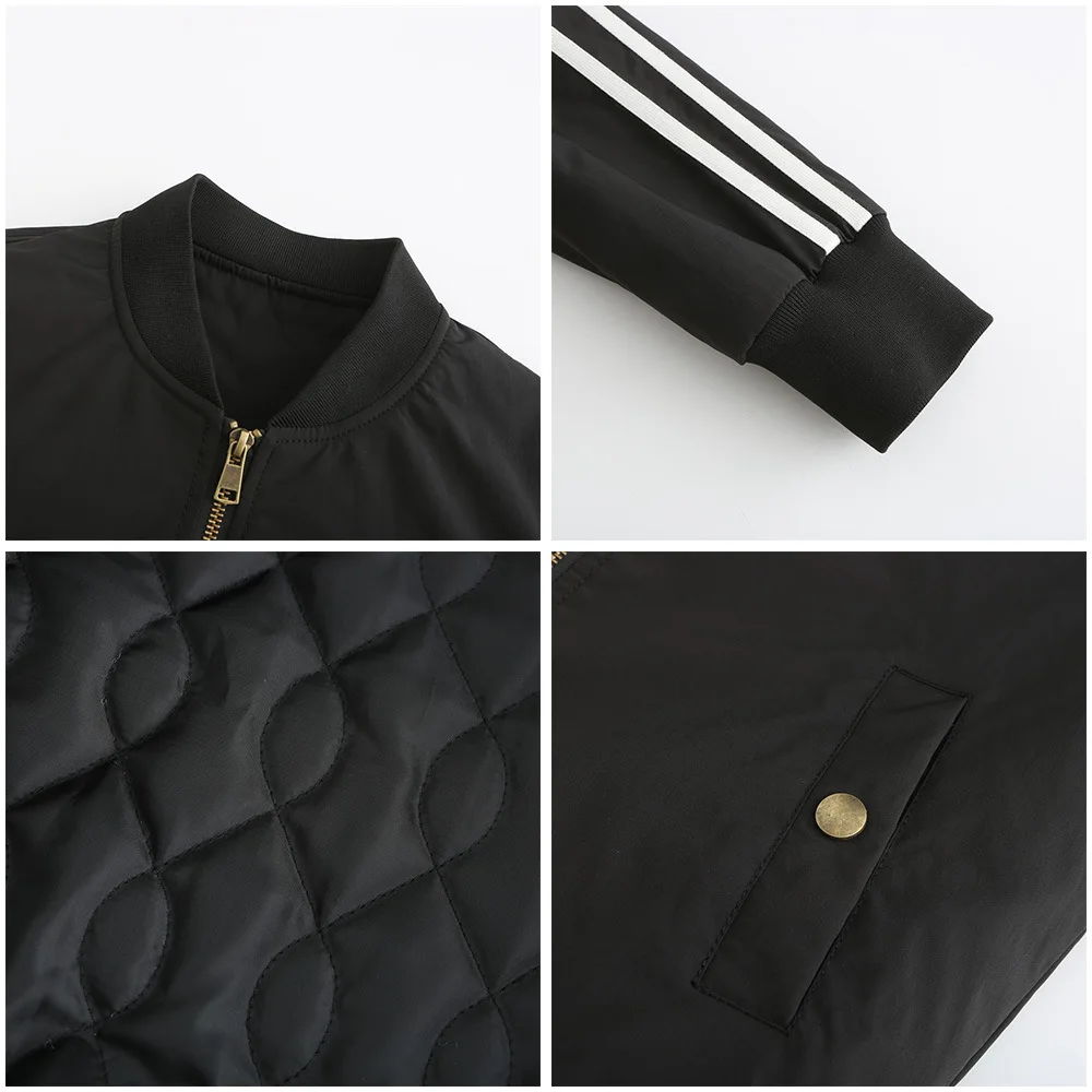 

Bomber New Autumn Winter Women's Jacket Baseball Jacket Femme Veste Winter Clothes Women Cotton Padded Warm Coat Women Outwear