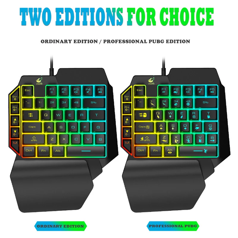 RGB клавиатура с подсветкой Механическая игровая для одной руки 42 клавиши синий