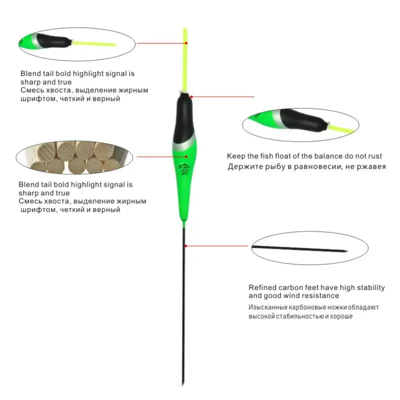 10pcs/set Fishing Floats Set Buoy Bobbe Float Fishing Bobbers Stick Floats Fluctuate Mixed Color Float Buoy Waggler Floats