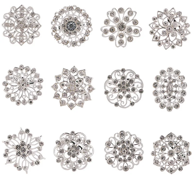 Высококачественная модная новая брошь серебряного цвета в форме цветка