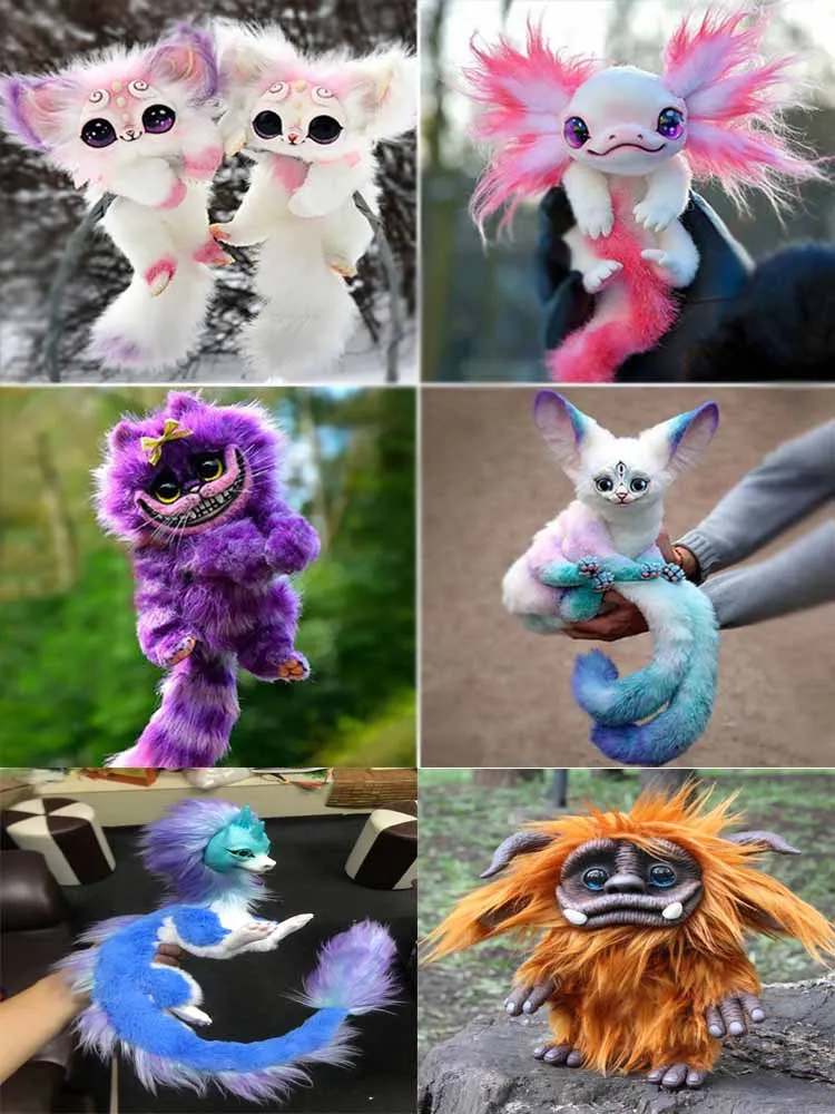 

Legendary Elf Creature Plush Toys Kawaii Elf Creatures Cheshire Cat Baby Girl Salamander Axolotl Plush Doll Toys Children Gift