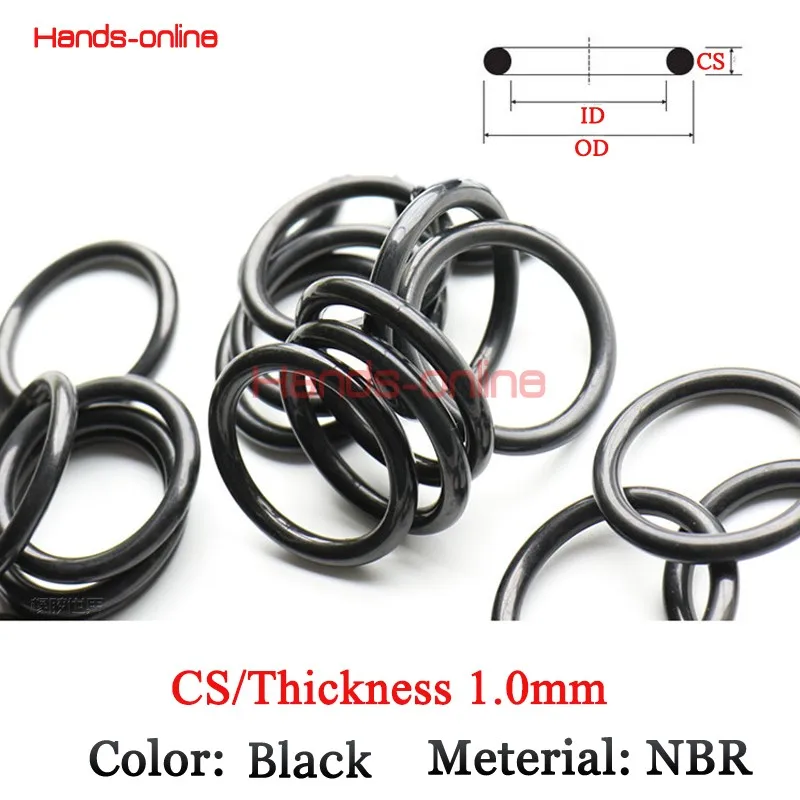 Thickness/CS 1mm Rubber Ring NBR Sealing O Ring O-Ring Seal Gasket Oil Washer nitrile Rubber ring gaskets ID 0.5mm-188mm