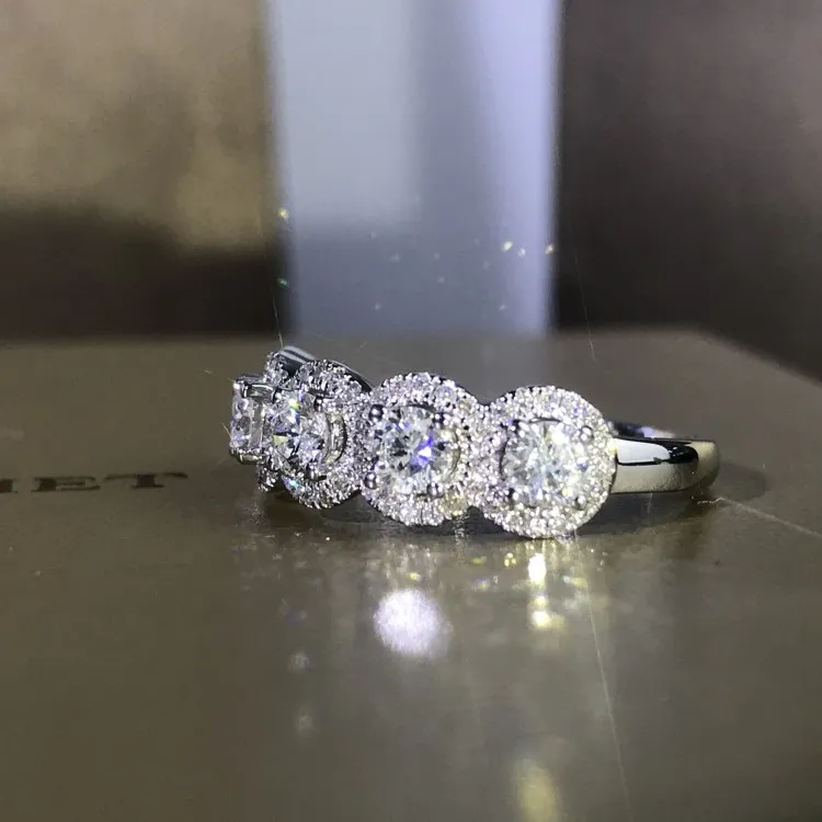 Женское Обручальное кольцо из стерлингового серебра 2020 пробы с камнем циркония