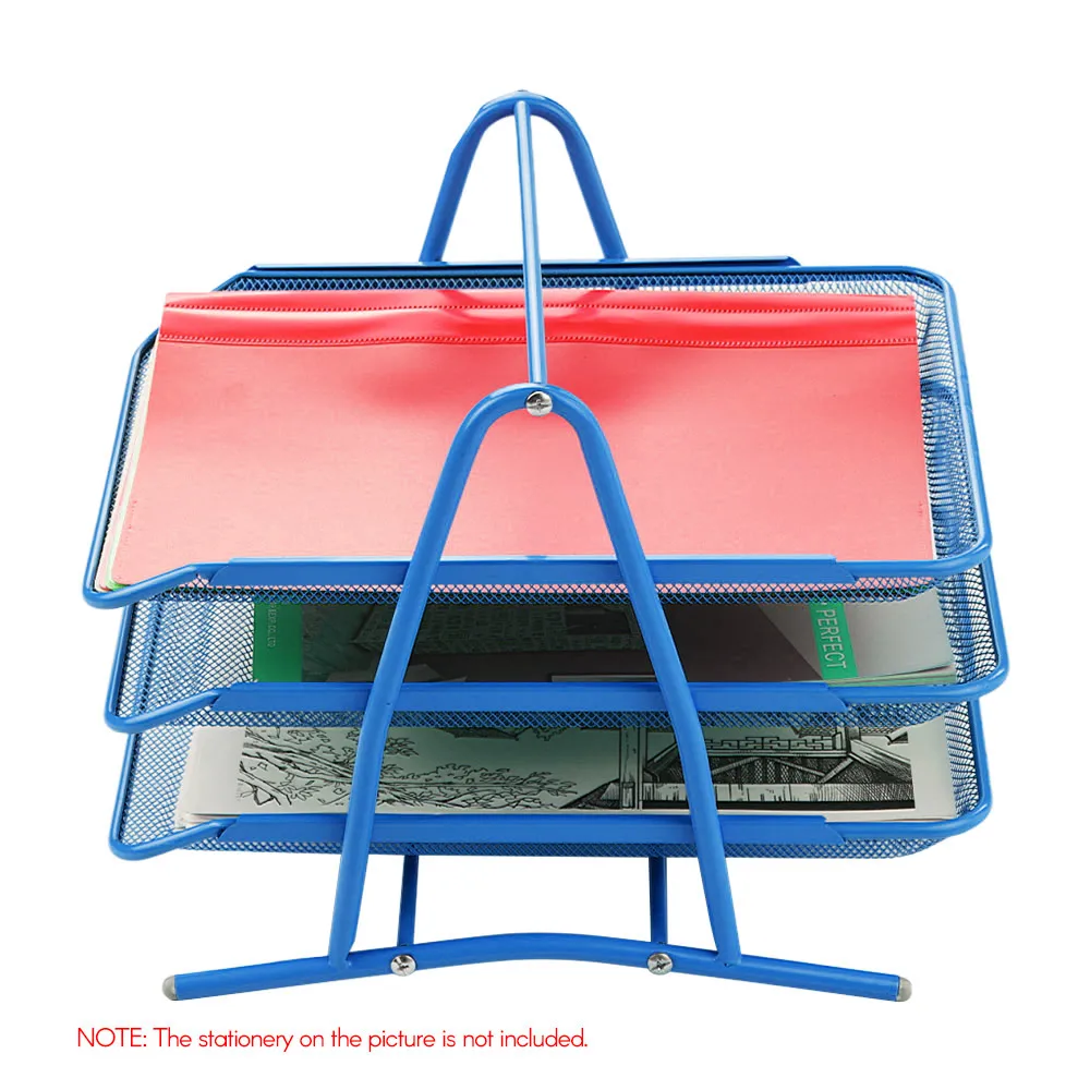 3 х уровневый металлический офисный Настольный органайзер полка сетчатый файл