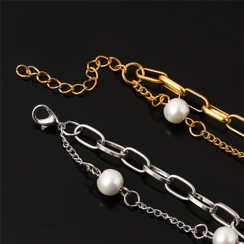 Искусственный жемчуг рельефный браслет для Для женщин двойной принц слой