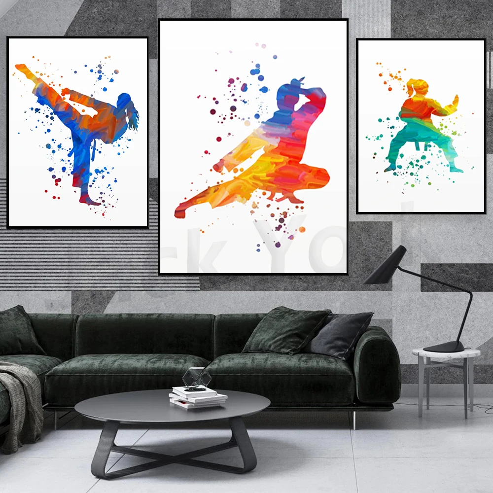 

Karate poster, Karate gift girl, Sports girl, Martial arts gifts, Karate wall decor, Karate print, Sport art