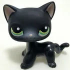Настоящие Редкие игрушки Lps из зоомагазина, маленькая кошка с короткой шерстью #994, Черные Животные, котенок с голубыми глазами, рождественский подарок для детей
