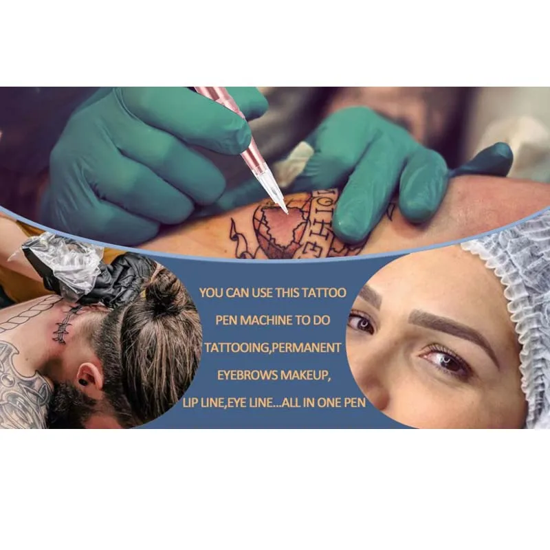 

21Pcs Professional Wireless Permanent Makeup Machine Pen Beauty Cartridge Eyebrow Tattoo Machine Guns with Portable Battery