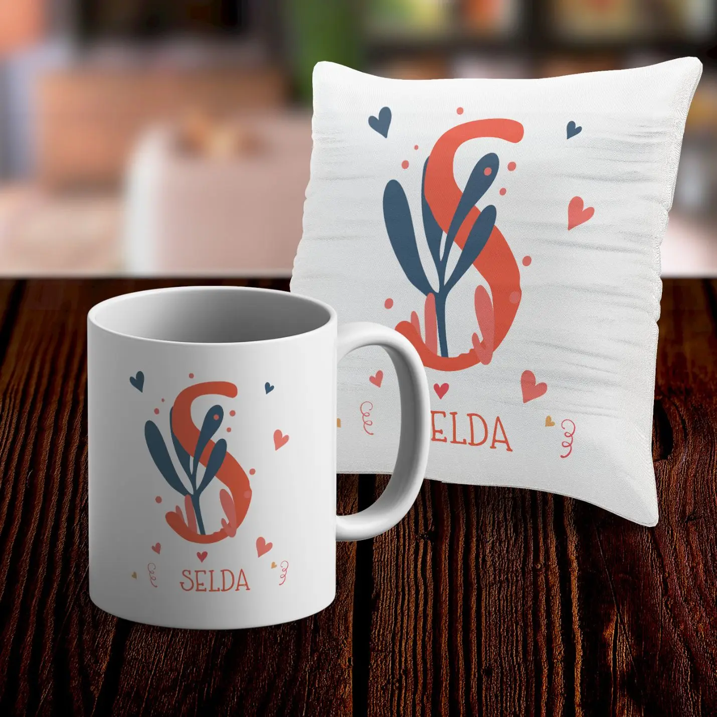 

Personalized Mug and Pillow Case Set-S