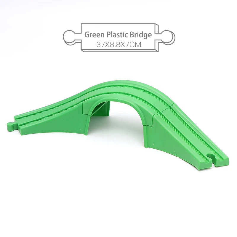 Детский трек из бука деревянная железная дорога мост туннель крест совместим со