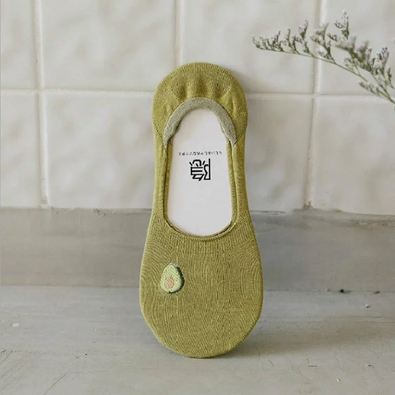 Новинка милые японские носки с вышивкой фруктов для весны и лета носки-лодочки из