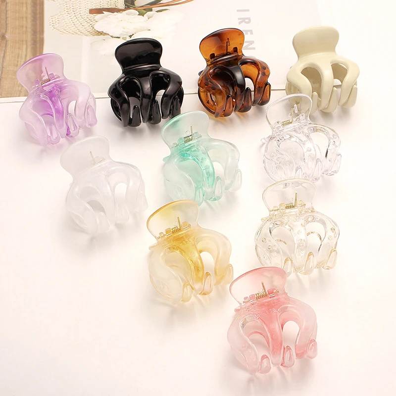 

Women Claw Clip Fashion Solid Color Octopus Hairpins Ponytail Holder Plastic Hair Crab Clips Hair Accessories Matte