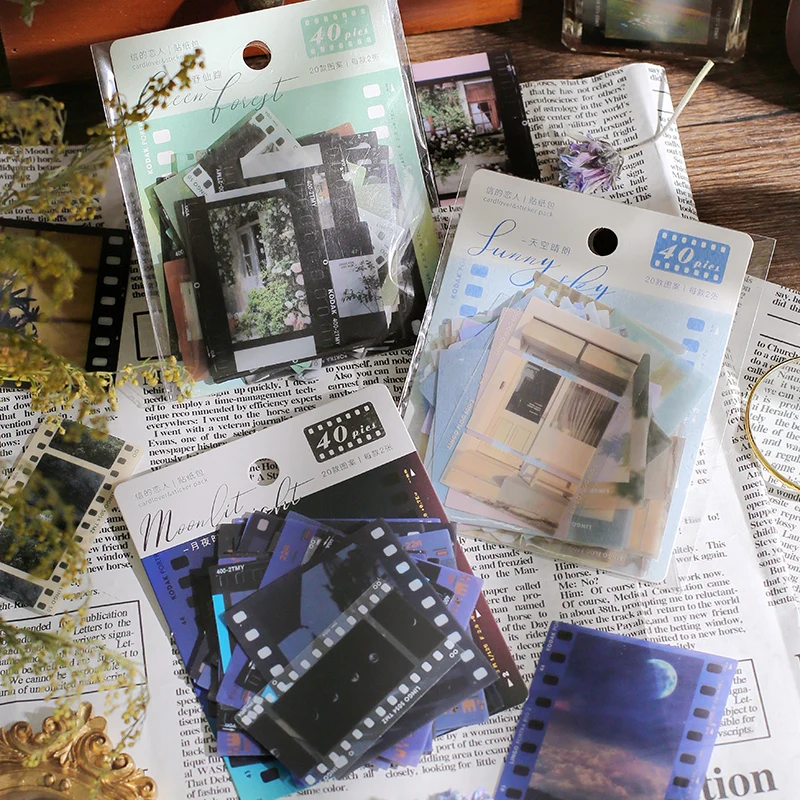 

40 шт., наклейки-коллажи в виде животных