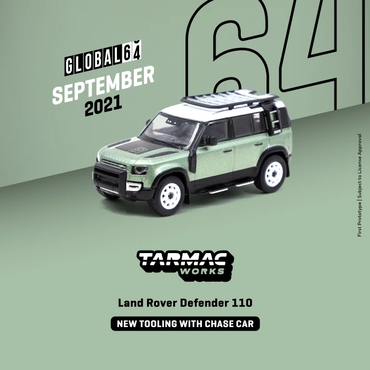 

Tarmac Works 1:64 Land Rover Defender 110 Green Metallic Model Car