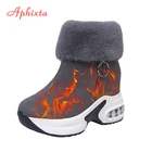 Женские ботильоны на платформе APHIXTA, зимние теплые ботинки на меху, на массивной подошве, на молнии 5 см