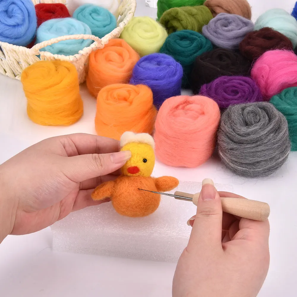 Шерстяное валяние 30 цветов волокно игловаляние Натуральная Коллекция мягкое