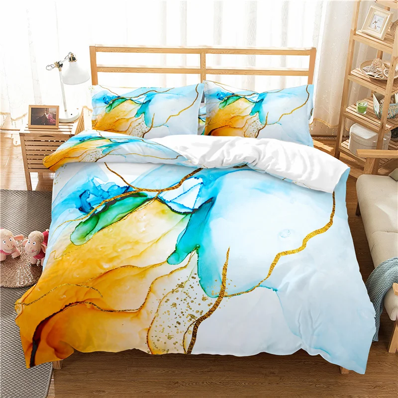 Домашний текстиль Роскошные 3D Мрамор принт 2/3 шт. удобные постельного белья с
