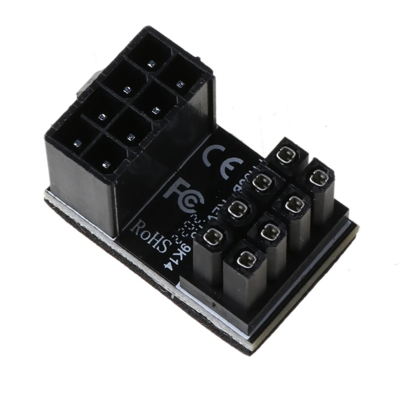 

A TX 8pin Male 180 Degree Angled to 8Pin Female Power Adapter for Desktops Graphics Card cable installation direction DIY