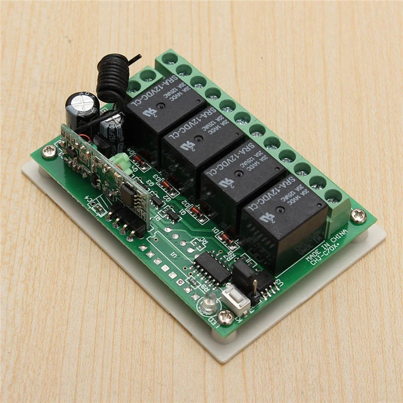 Горячая ~ 12V реле 4CH 433MHz Беспроводной RF пульт дистанционного управления