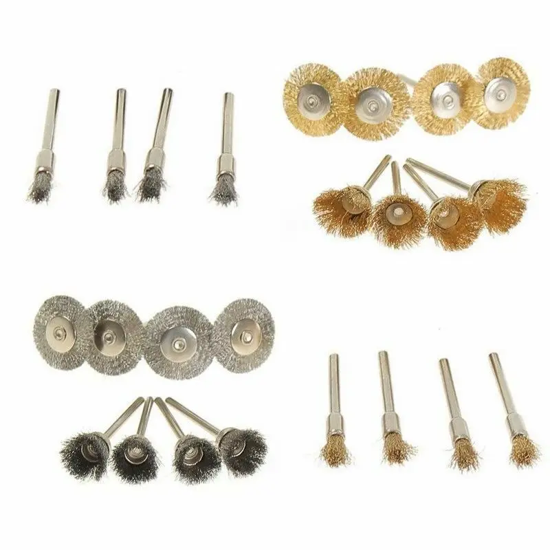 24 шт латунная проволочная щетка комплект колеса чистой для вращающихся