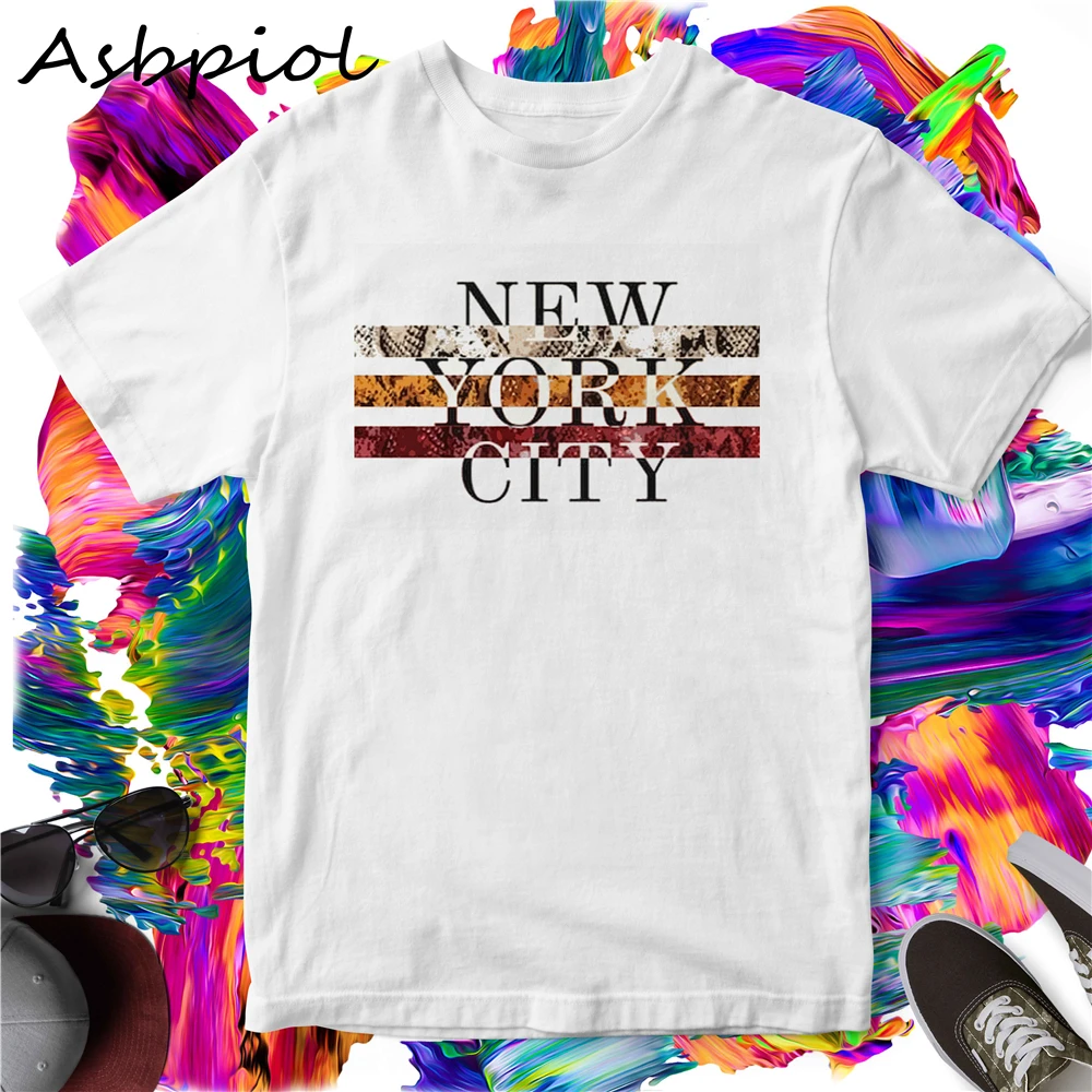 Летняя Повседневная футболка женская новая брендовая Футболка с принтом Yourk