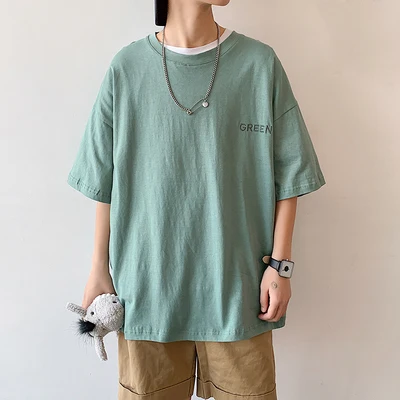 

Short Sleeve Black White Loose T Shirt Men'S 2021 Summer Classic Solid Tshirt Top Tees Casual Clothes Plus OverSize M-5XL O NECK