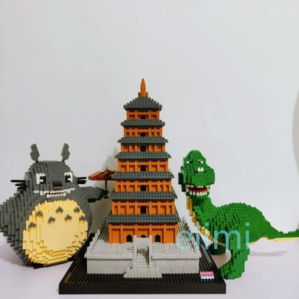 HC большой размер волшебные блоки Totoro мини кирпичи АНИМЕ DIY строительные игрушки