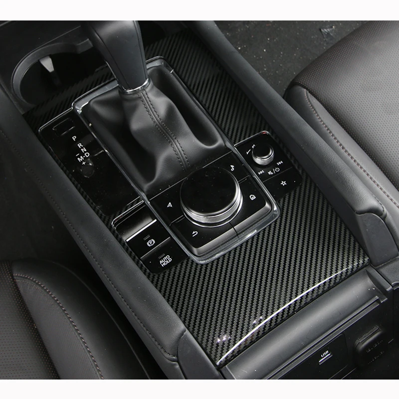 

For Mazda 3 2019 2020 Accessories Stainless steel Car gear shift knob frame panel Decoration Cover Trim Sticker Car Styling 1pcs