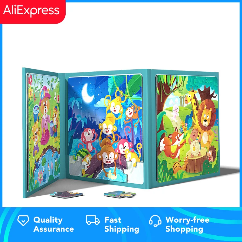 

Kids Educational Toys Advanced Large Piece Puzzle Magnetic Animal Traffic 10 Series Plane Puzzle Toy Gift