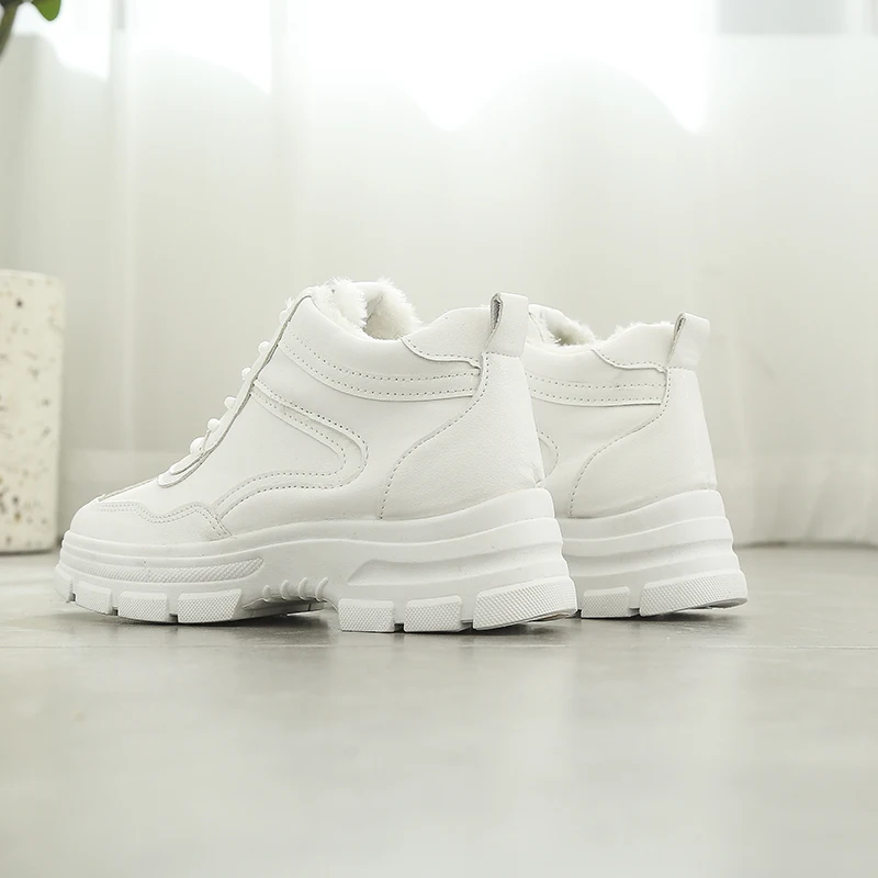 Модные зимние ботинки кроссовки женские ботильоны теплая спортивная обувь