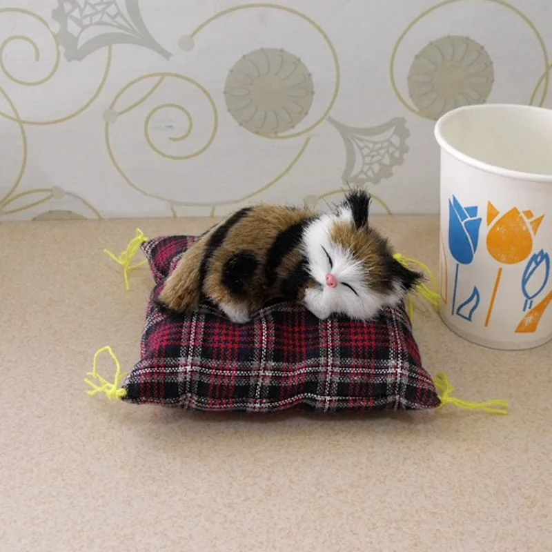 Kawaii ткань спящий котенок на мини подушка моделирование кошка кукла украшения