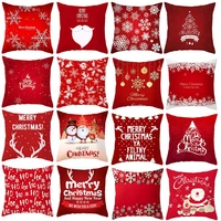 40hotcomfortable christmas pillowcase fadeless polyester peach skin hidden zipper throw pillow cover home decor