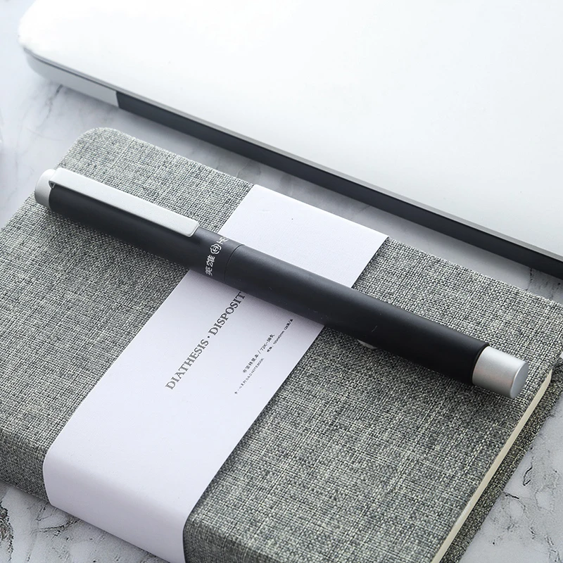 Черная/Серебристая титановая перьевая ручка золотистые чернильные ручки
