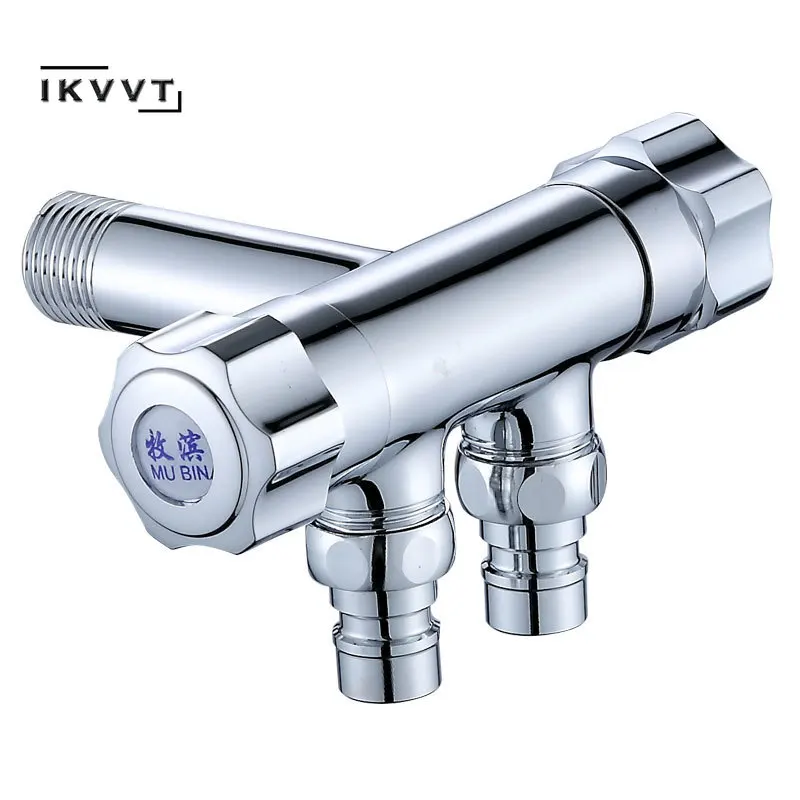 G1/2 Three way Triangle Valve One Into Two Out Double Water Angle Washing Machine Toilet Stop Multi function Tap|Клапан| |