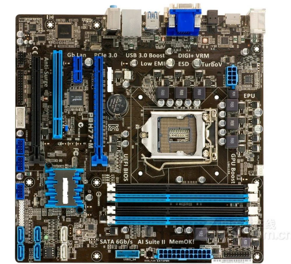 

original motherboard P8H77-M LGA 1155 DDR3 for I3 I5 I7 cpu 32GB USB2.0 USB3.0 H77 USED Desktop motherboard
