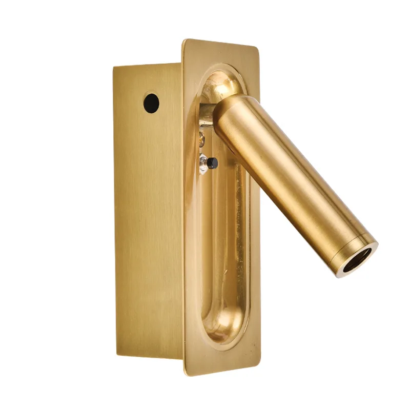 

Adjustable Angle Reading Wall Lamp Bedside Lamp Led Bedroom Hotel Spotlight Rotatable Background Embedded Downlight 3w AC85-265V