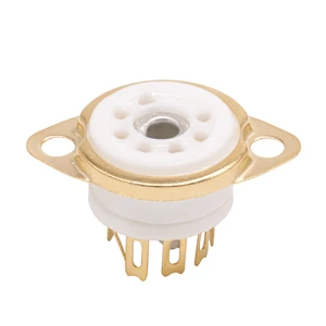 Керамическая Вакуумная розетка EAA91 EC92 6Z4, позолоченное крепление на шасси с 7 контактами, 2 шт, олова, винтажный усилитель, сделай сам