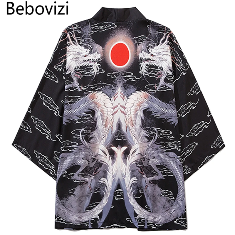Кимоно Bebovizi в японском стиле для мужчин и женщин уличная одежда с драконом