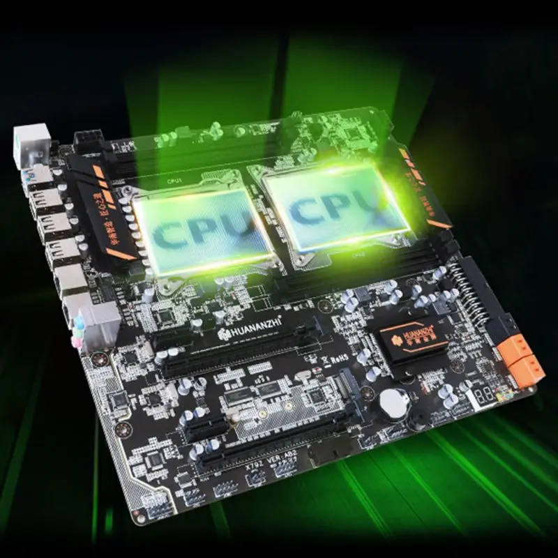 Материнская плата Huananzhi X79 с двумя процессорами LGA 2011 USB3.0 SATA3 PCI-E NVME Xeon | Компьютеры