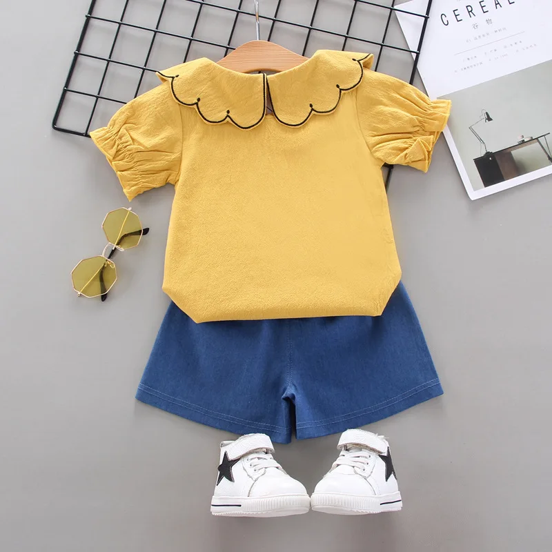 Baby girls clothing sets summer newborn cotton fashion tops+bib shorts 2pcs tracksuits for bebe boys toddler jogging suits 2020 | Детская