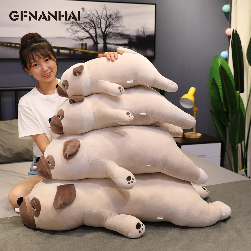 1 шт. 55-90 см милые мопса плюшевые игрушки мягкие кавайные животные собака подушка
