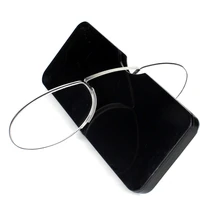 plastic reading glasses portable wallet reader with case nose clip on mini reading glasses with case