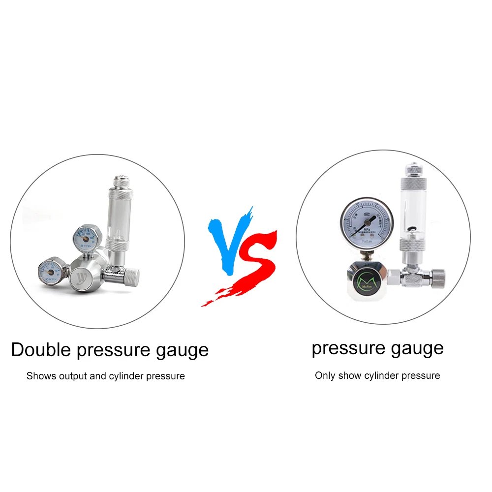 Аквариумный регулятор CO2 давления Двойной манометр одиночный клапан с счетчиком