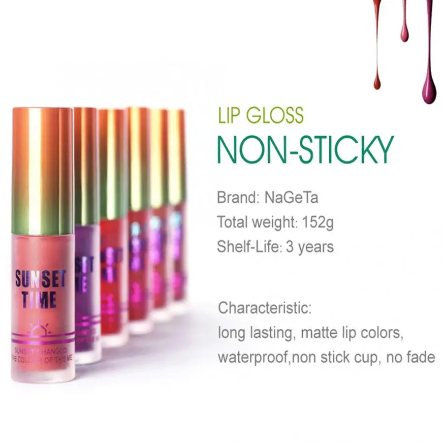 Матовый 6 шт. матовый стойкий блеск для губ не липкая жидкая помада набор