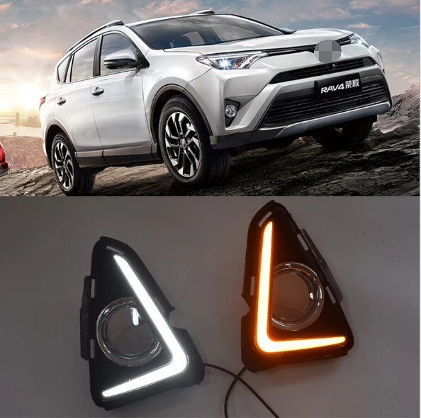 2016 для TOYOTA RAV4 suv передний бампер светодиодные противотуманные фары два